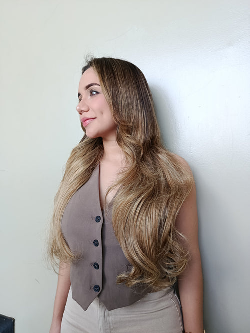 Base y Mechas Rubio Cenizo